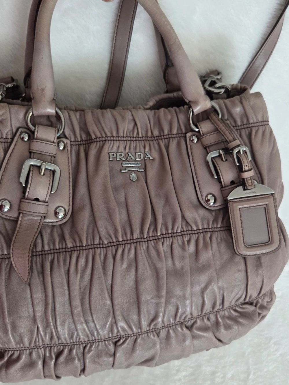 Prada Nappa Gaufre Leather Shoulder Bag - Picture 12 of 12